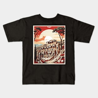 Ephesus Turkey Vintage Retro Travel Tourism Kids T-Shirt